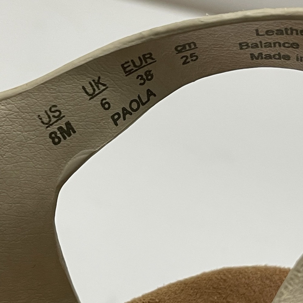 ZODIAC‎ Paola Beige Birch Platform Cork  Wedge Leather Sandals Womens 8M - Picture 12 of 12